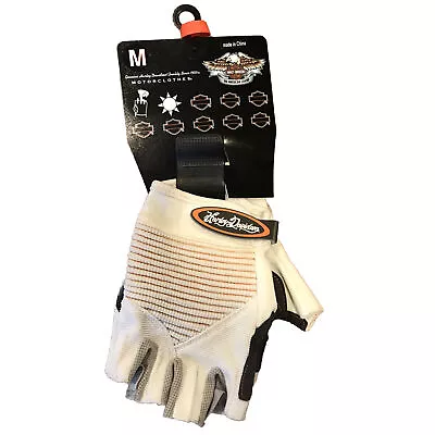 Harley-davidson Womens White Fingerless Riding Gloves M • $35