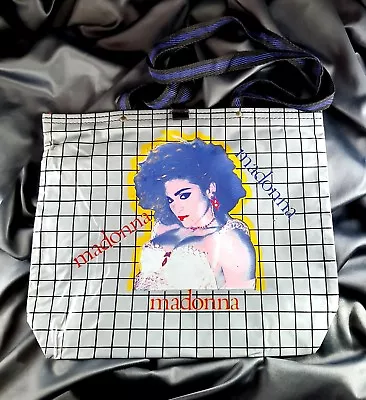 MADONNA VINTAGE LIKE A VIRGIN VINYL TOTE BAG 80s RARE GREECE 1985 / 1986 • $150