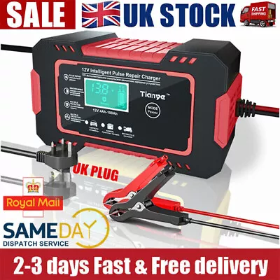 Car Battery Charger 12V 6A Fast Charger Automatic Smart Pulse Repair AGM/GEL UK • £14.99