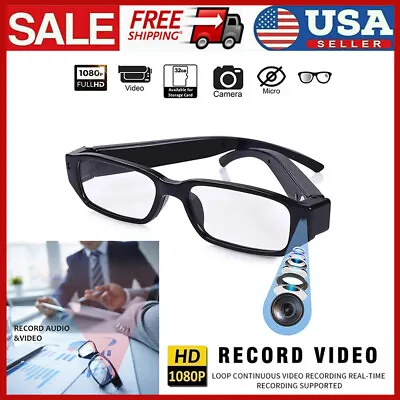 1080P HD Video Camera Glasses Hidden Mini Running Eyeglass Cam Recorder Outdoor • $25.64