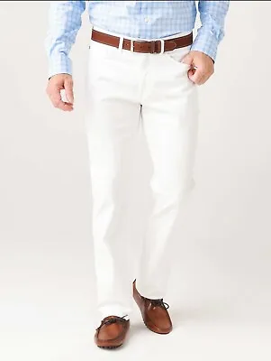 MEN'S COW GENUINE LEATHER Jeans Style 5 Pockets Motorbike White Pants • $98.39