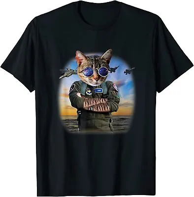 $22.98 • Buy NEW LIMITED Funny Cat Fighter Jet Aviator Air Force Design Gift T-Shirt S-3XL