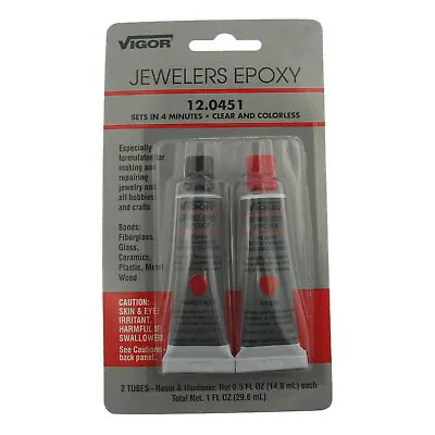 Vigor Jewelers Epoxy 2 Part Resin & Hardener Clear & Colorless Sets In 4 Minutes • $12.09