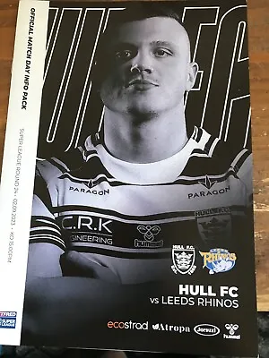 £2 • Buy Hull Rlfc V Leeds Rhinos  rugby League Programme 2023