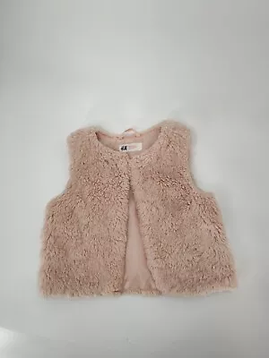 H & M Girls Sz 3-4Y Pink Faux Fur Vest  • $24.99