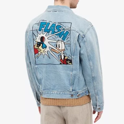 Gucci Men's Blue X Disney Donald Duck Print Denim Jacket Size 50 • $1199