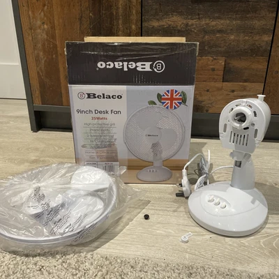 £5.99 • Buy Belaco 9inch Table Fan Desk Fan With 2 Speed Oscillating Cooling Fan Stand Fan