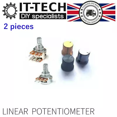 Linear Mono Stereo B Pot Potentiometer B1K B2K B5K B10K B20K B50K B100K B1M 2pcs • £3.70