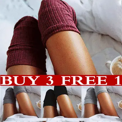 £3.83 • Buy Women Knitted Wool Over Knee Long Socks Stockings Stretch Thigh High Leg Warmers
