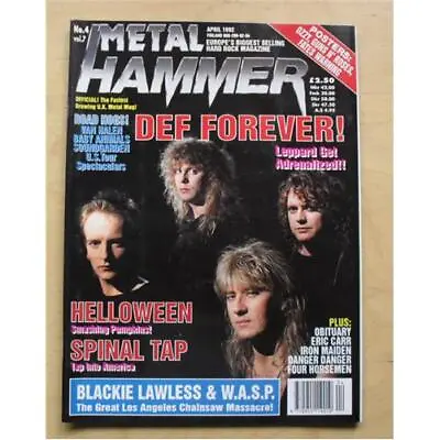 Def Leppard Metal Hammer Magazine April 1992 - Def Leppard Cover + More Inside ( • $12.43