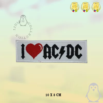 £1.99 • Buy I Love ACDC Music Band Logo Patch Embroidered Iron On Sew On Patch Badge 
