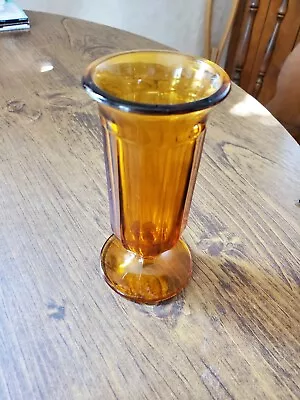 Vintage Amber Footed Vase • $10