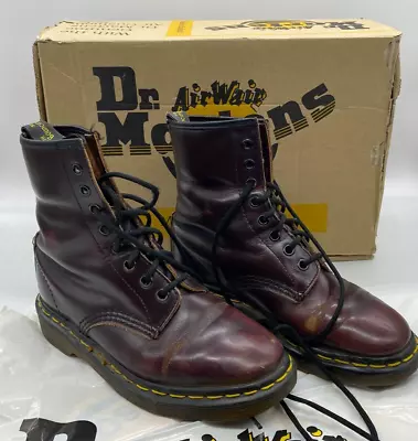 Doc Martens - Women's 1460 8 Hole Boots - Oxblood - W/box & Bag - Late 1990's • $65