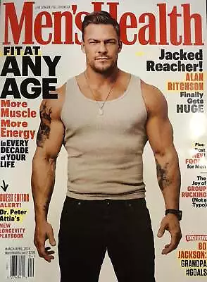 Men'S Health Magazine March April 2024 Jacked Reacher Alan Ritchson • $17