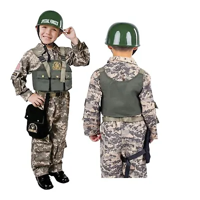 Army U.S. Military Soldier Costume For Kids By Dress Up Sz 4-6 (Halloween) • $16.99