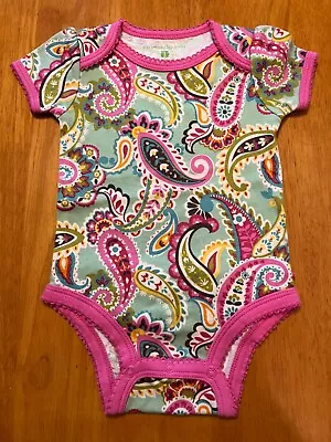 Girls Vera Bradley Baby Ruffle Paisley Bodysuit 3-6 Months 100% Cotton • $6.49