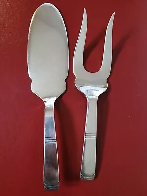 £29.99 • Buy Walker & Hall Art Deco Nile Pattern Silver Plate Pie Cake Plate Server & Fork