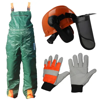 Chainsaw Forestry Safety Protection 38  Bib Brace Trousers Gloves Helmet Kit • £120