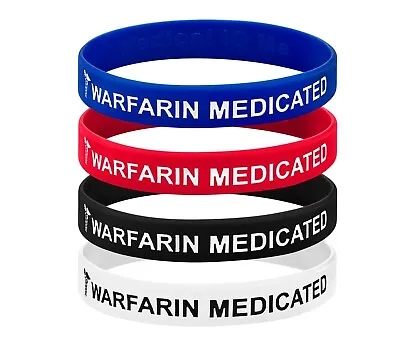 X2 PACK Warfarin Anticoagulant Medical Alert Wristband Bracelet Blood Thinner UK • £3.99