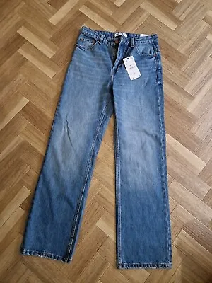 Zara Regular Fit High Rise Jeans Blue Size 10 BNWT • £24.99