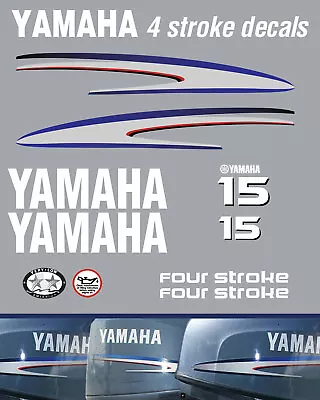 YAMAHA 15hp 4 Stroke Outboard Decal Set • $60.50