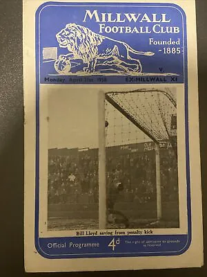 Millwall V Ex Millwall X1(Friendly 1958) 21/4/58 RS • £4.97