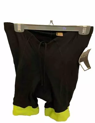 Nishiki Padded Cycling Shorts Large Black With Green Accent • $4.10
