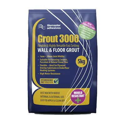 £21 • Buy Tilemaster Grout 3000 Flexible Wall & Floor Tile Grout 5kg, Various Colours 
