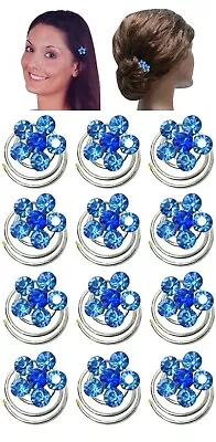 $4 • Buy Deal 12 Pc Set Spiral Hair Twists Sparkling Crystal Hair Pins NF83075-1ht-D