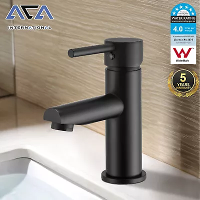 Bathroom Round Basin Mixer Tap Vanity Sink Flick Faucet Black Chrome Gold WELS • $65