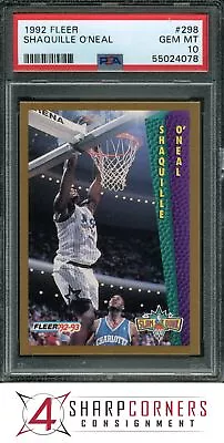 1992 Fleer #298 Shaquille O'neal Rc Magic Hof Psa 10 • $67.18