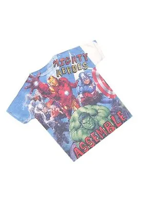 Boys Marvel Mighty Heroes Assemble T-shirt Top Ages 2 3  NEW SALE! LAST FEW • £4.99