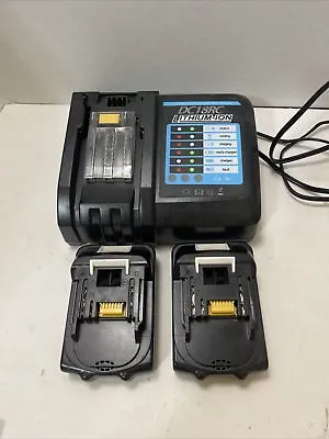 DC18RC  Battery Charger For Makita & 2 Batteries 18V 3000mAh 54 Wh BL1815 • $59.45