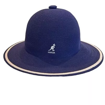 KANGOL Unisex Tropic Wide Brim Stripe Casual Hat Grape Kangaroo Size Large NWT • £36.64