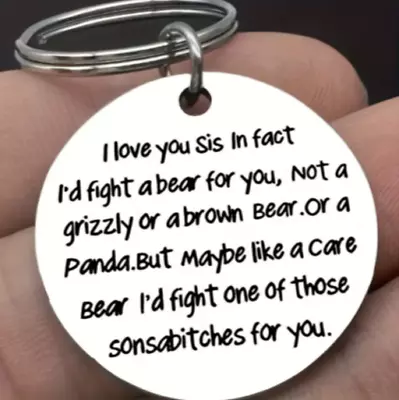 R1 - NEW I Love You Sis Keyring - Novelty Sister Gift / Present • £2