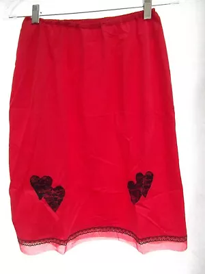 Vtg Van Raalte Half Slip M Red Lace Tulle Nylon Lingerie Valentine Hearts MINT  • $24.97