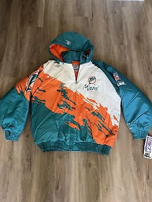 Vintage 90s Logo Athletic Miami Dolphins Splash Pro Line Jacket Size XL BNWT • $297.50