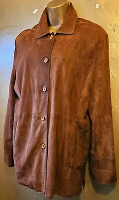 Proudfoot Leather & Lambskin Brown Jacket S.42(14) Super Soft Shammy Pockets • $68.38