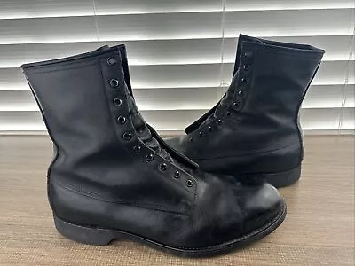 Addison Shoe Co./ Biltrite Black Leather Vintage Steel Toe Combat Boots Size 12W • $65