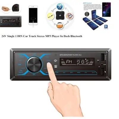 24V Single Car Stereo Radio Audio In-Dash SD/FM/WMA/MP3/WAV Bluetooth Player • $42.89