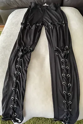 Love & Other Things Sexy Black Lace Up Sexy Leggings Size 10 • £4.99