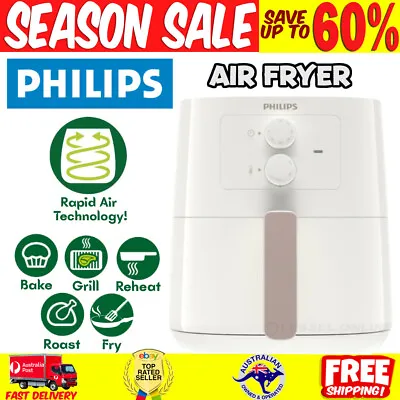 $200 • Buy Philips 4.1L Air Fryer Electric Airfryer 1400W Essential Rapid Cooker White NEW