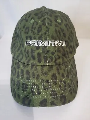 Primitive Skateboarding Hat Cap Logo Green Leopard Print Adjustable Strapback • $19.88