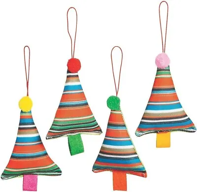 12 Fiesta Serape Print Mexican Christmas Tree Ornaments Holiday Gift Decoration • $14.95