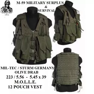 Mil-Tec / Sturm Germany 223/5.56 - 5.45 X 39 MOLLE Vest With (12) MOLLE Pouches  • $49.99