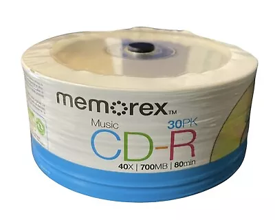 30-Pack Memorex  40X Music 700MB 80 Min CD-R NEW Recordable CD-R New Sealed • $13.99