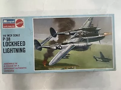 Vintage Monogram P-38 Lockheed Lightning Model Kit WWII Fighter 1/4 Scale - 1966 • $25.50