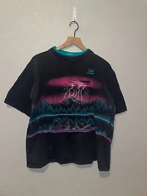 $40 • Buy 1991 Vintage Diport USA Vail CO Colorado Lightning Mountain Nature Graphic Shirt