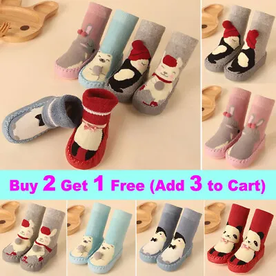 £5.24 • Buy Kids Baby Boys Toddler Anti-slip Slippers Socks Girls Cotton Warm Winter Shoes