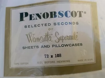 Vintage:   New  Penobscot Wamsutta Sheets And Pillow Cases One Sheet 72 X 108 • $24.95